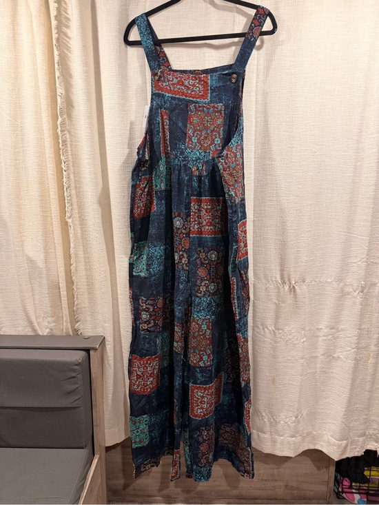 Pants - Boho Patchwork Maxi Sundress in Navy, Teal & Rust